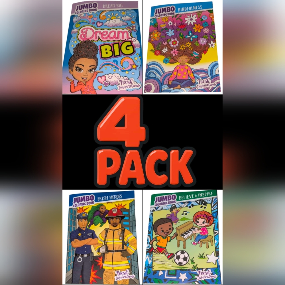 Coloring Books for Kids 4 Pack - Fresh Inspirations